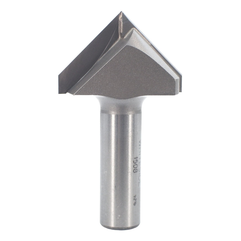 90 Degree V-Groove Router Bit - Shank:1/2" - Diameter:1-1/2" - Point Length:3/4"